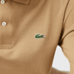 Men Lacoste V0ZN1221 Beige 02S Original L.12.12 Long Sleeve Polo - Image 4