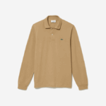 Men Lacoste V0ZN1221 Beige 02S Original L.12.12 Long Sleeve Polo - Image 5