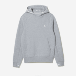 Men Lacoste V0ZN1224 Grey Chine CCA Classic Fit Hooded Sweatshirt - Image 5
