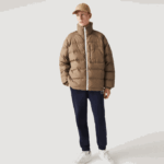Men Lacoste V0ZN1225 White Beige 7DX Water-Repellent Reversible Jacket - Image 2