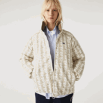 Men Lacoste V0ZN1225 White Beige 7DX Water-Repellent Reversible Jacket - Image 10