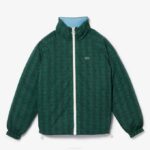 Men Lacoste V0ZN1226 Green D1R Water-Repellent Reversible Jacket