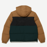 Men Lacoste V0ZN1227 Brown Black Green TPV Quilted Colorblock Water-Repellent Jacket - Image 6