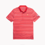Men Lacoste V0ZN1228 Red Navy Blue White T73 Presidents Cup SPORT Striped Polo