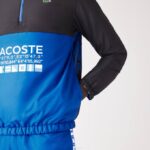 Men Lacoste V0ZN1236 White Black Blue SBM SPORT Reversible Water-Repellent Tennis Jacket - Image 3
