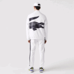 Men Lacoste V0ZN1237 White Navy Blue 0L3 SPORT Reversible Water-Repellent Tennis Jacket - Image 3