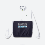 Men Lacoste V0ZN1237 White Navy Blue 0L3 SPORT Reversible Water-Repellent Tennis Jacket - Image 6