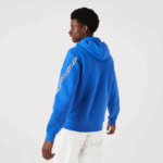 Men Lacoste V0ZN1241 Blue K1Q Printed Bands Hooded Zip Sweatshirt - Image 3