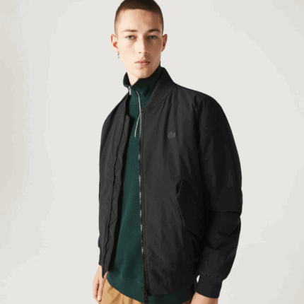 Men Lacoste V0ZN1242 Black 031 Insulated Padded Bomber Jacket