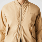 Men Lacoste V0ZN1243 Beige 02S Insulated Padded Bomber Jacket - Image 6
