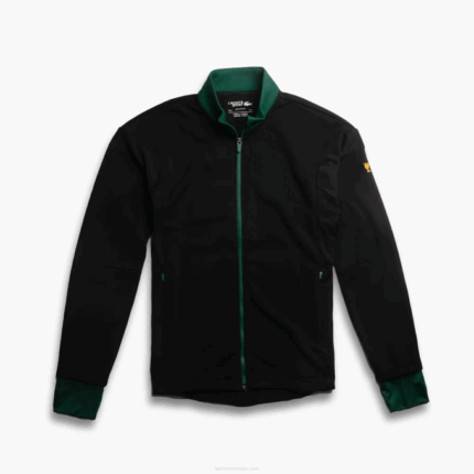 Men Lacoste V0ZN1244 Black Green QTX Presidents Cup Zip Sweatshirt