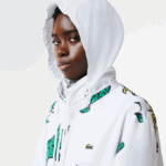Men Lacoste V0ZN1245 White SBH Water-Repellent Taffeta Jacket - Image 7