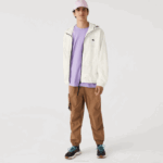 Men Lacoste V0ZN1249 White B5L Patchwork Effect Jacket - Image 2