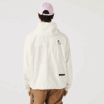 Men Lacoste V0ZN1249 White B5L Patchwork Effect Jacket - Image 4