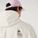 Men Lacoste V0ZN1249 White B5L Patchwork Effect Jacket - Image 5