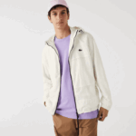 Men Lacoste V0ZN1249 White B5L Patchwork Effect Jacket - Image 7