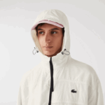 Men Lacoste V0ZN1249 White B5L Patchwork Effect Jacket - Image 9