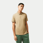 Men Lacoste V0ZN124 Beige CB8 Smart Paris Stretch Cotton Pique Polo
