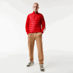 Men Lacoste V0ZN1250 Red 240 Padded Water-Repellent Vest - Image 2