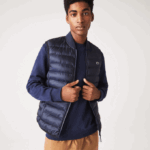 Men Lacoste V0ZN1253 Navy Blue HDE Padded Water-Repellent Vest