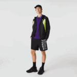 Men Lacoste V0ZN1254 Black Yellow 60R SPORT Packable Windbreaker - Image 2