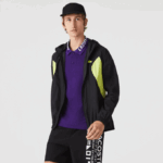 Men Lacoste V0ZN1254 Black Yellow 60R SPORT Packable Windbreaker - Image 9