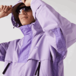 Men Lacoste V0ZN1256 Purple GFU Water-Repellent Parka - Image 3