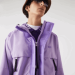 Men Lacoste V0ZN1256 Purple GFU Water-Repellent Parka - Image 7