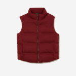 Men Lacoste V0ZN1258 Bordeaux ZS1 Fold Away Hood Vest - Image 4