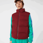 Men Lacoste V0ZN1258 Bordeaux ZS1 Fold Away Hood Vest - Image 5