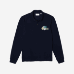 Men Lacoste V0ZN1261 Navy Blue 166 Crocodile Comic Badge Polo