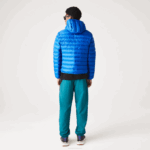 Men Lacoste V0ZN1264 Blue K1Q Quilted Hooded Jacket - Image 3
