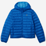 Men Lacoste V0ZN1264 Blue K1Q Quilted Hooded Jacket - Image 5