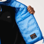 Men Lacoste V0ZN1264 Blue K1Q Quilted Hooded Jacket - Image 7