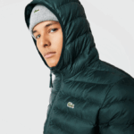 Men Lacoste V0ZN1265 Green YZP Quilted Hooded Jacket - Image 2