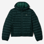 Men Lacoste V0ZN1265 Green YZP Quilted Hooded Jacket - Image 5