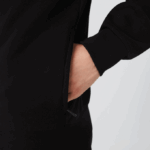 Men Lacoste V0ZN1269 Black 031 Regular Fit Brushed Fleece Zippered Sweatshirt - Image 6