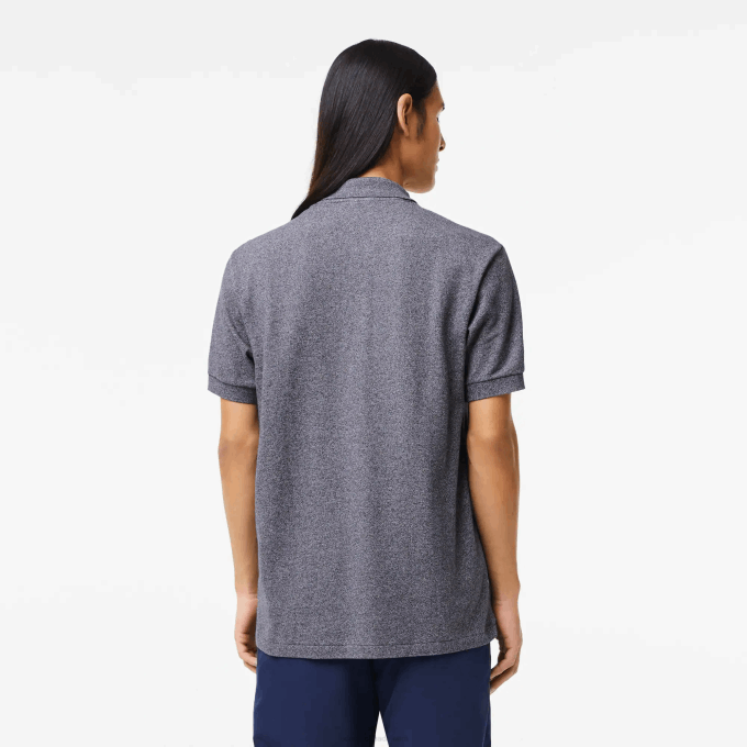 Men Lacoste V0ZN126 Grey Chine E8G Original L.12.12 Heathered Polo - Image 3