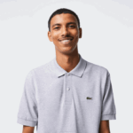 Men Lacoste V0ZN127 Grey Chine CCA Original L.12.12 Heathered Polo - Image 2