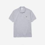 Men Lacoste V0ZN127 Grey Chine CCA Original L.12.12 Heathered Polo - Image 4
