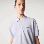 Men Lacoste V0ZN127 Grey Chine CCA Original L.12.12 Heathered Polo - Image 5