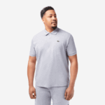 Men Lacoste V0ZN127 Grey Chine CCA Original L.12.12 Heathered Polo - Image 6
