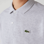 Men Lacoste V0ZN127 Grey Chine CCA Original L.12.12 Heathered Polo - Image 8