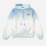 Men Lacoste V0ZN1280 Blue White Turquoise 3UX LIVE Light Pullover Windbreaker - Image 6