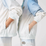 Men Lacoste V0ZN1280 Blue White Turquoise 3UX LIVE Light Pullover Windbreaker - Image 9