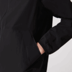 Men Lacoste V0ZN1284 Black 031 Hooded Lettering Light Zip Jacket - Image 5