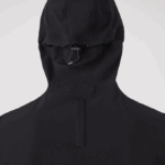 Men Lacoste V0ZN1284 Black 031 Hooded Lettering Light Zip Jacket - Image 6
