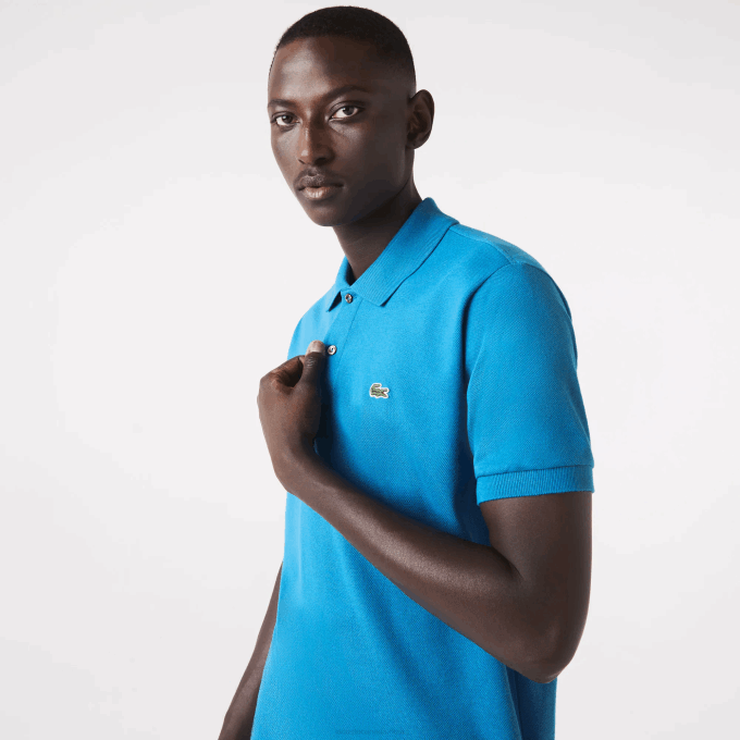Men Lacoste V0ZN1285 Blue GH9 Original L.12.12 Polo - Image 1
