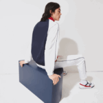 Men Lacoste V0ZN1287 Red White Navy Blue YY2 SPORT French Sporting Spirit Edition Water-Resistant Zip Jacket - Image 3