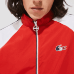 Men Lacoste V0ZN1287 Red White Navy Blue YY2 SPORT French Sporting Spirit Edition Water-Resistant Zip Jacket - Image 7